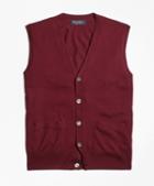 Brooks Brothers Saxxon Wool Button-front Sweater Vest