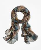 Brooks Brothers Women's Silk Chrysanthemum Oblong Scarf