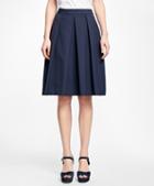 Brooks Brothers Stretch-cotton Pleated Skirt