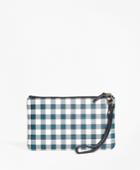 Brooks Brothers Women's Gingham Leather Wristlet