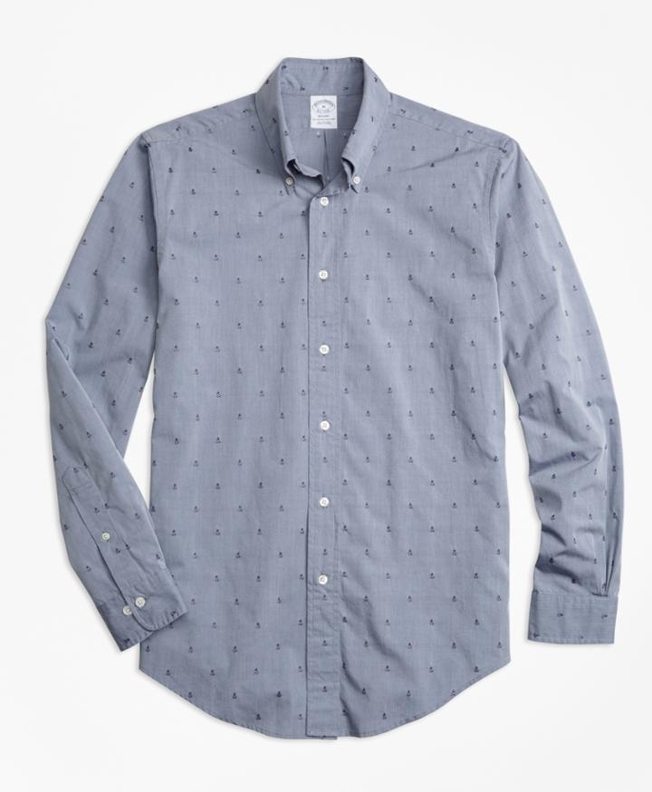 Brooks Brothers Men's Regent Fit Dobby Pineapple Sport Shirt