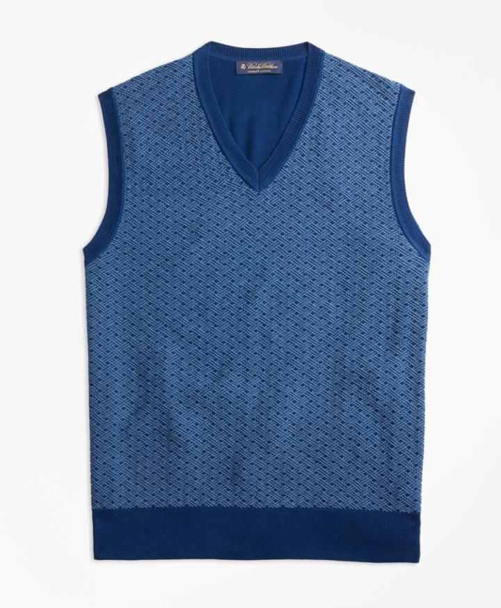 Brooks Brothers Men's Supima Cotton Jacquard Sweater Vest