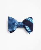 Brooks Brothers Two-color Square With Stripe Reversible Bow Tie