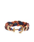 Brooks Brothers Men's Kiel James Patrick Wool Signature Tartan And Leather Braid Bracelet
