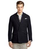 Brooks Brothers Men's Navy Stripe Double-breasted Knit Blazer