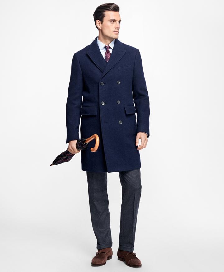 Brooks Brothers Men's Bird's-eye Topcoat