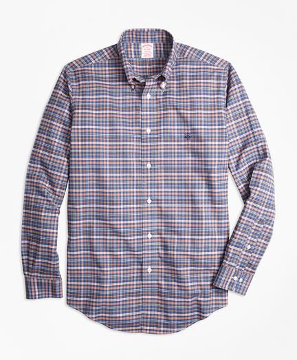 Brooks Brothers Non-iron Madison Fit Heathered Multi-plaid Sport Shirt