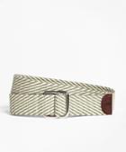 Brooks Brothers Striped Cotton D-ring Belt