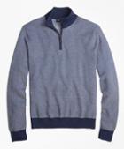 Brooks Brothers Supima Cotton-cashmere Textured Half-zip Sweater