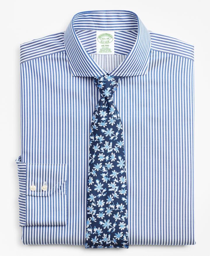 Brooks Brothers Men's Extra Slim Fit Slim Fit Dress Shirt, Non-iron Bold Stripe