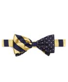 Brooks Brothers Guard Stripe And Dots Pre-tied Bow Tie