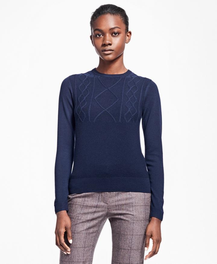 Brooks Brothers Women's Saxxon Wool Crew Neck Sweater
