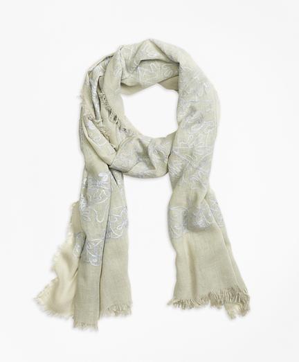Brooks Brothers Embroidered Scarf
