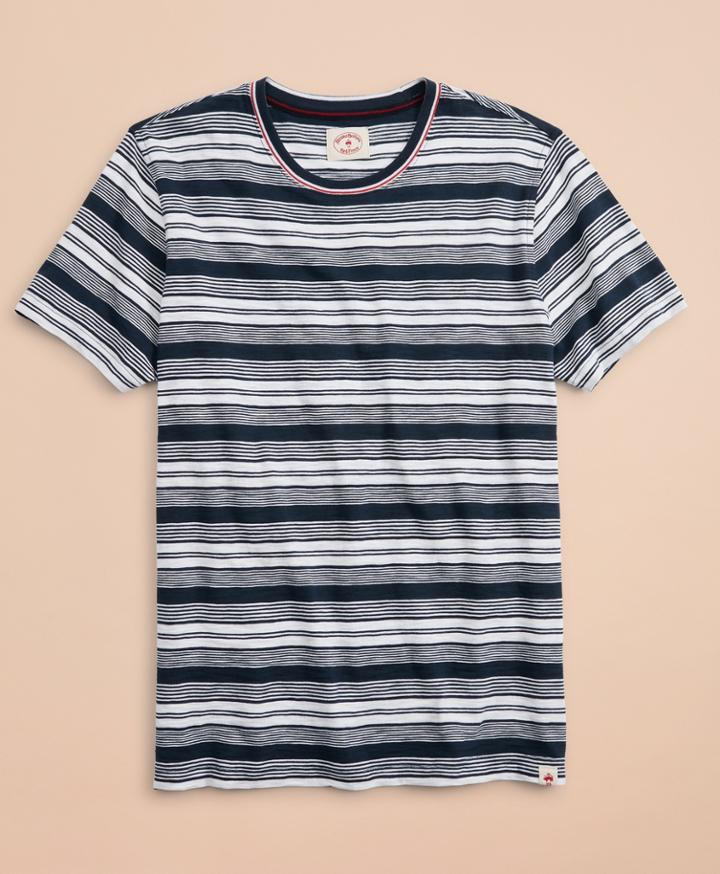 Brooks Brothers Men's Multi-stripe Slub Cotton Jersey T-shirt
