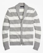 Brooks Brothers Men's Double-pique Stripe Shawl Collar Cardigan