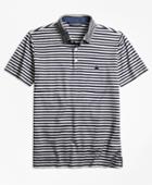 Brooks Brothers Men's Slim Fit Stripe Self-collar Polo Shirt