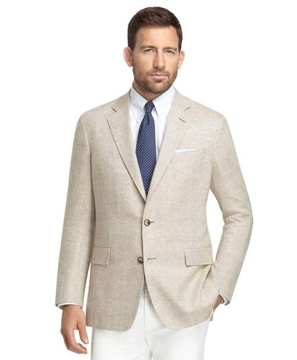Brooks Brothers Regent Fit Tan And Cream Solid Matka Sport Coat