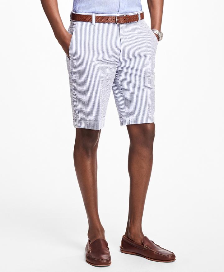Brooks Brothers Men's Classic Stripe Seersucker Bermuda Shorts