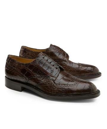 Brooks Brothers Genuine American Alligator Lace-up Wingtips