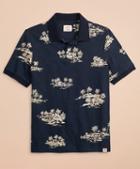 Brooks Brothers Tropical Print Slub Cotton Jersey Polo