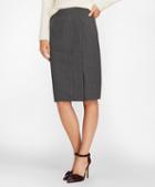 Brooks Brothers Pinstripe Stretch Wool Faux Wrap Skirt
