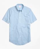 Brooks Brothers Men's Non-iron Madison Fit Short-sleeve Gingham Sport Shirt