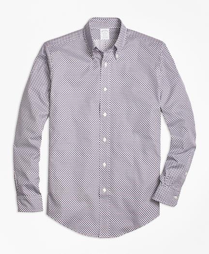 Brooks Brothers Regent Fit Micro-golden Fleece Printed Sport Shirt