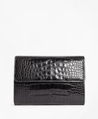 Brooks Brothers Women's Crocodile-embossed Leather Clutch