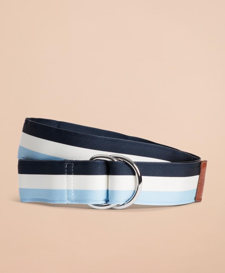 Brooks Brothers Men's Striped Ribbon Belt
