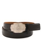 Brooks Brothers Men's Cordovan Belt With Etched Buckle