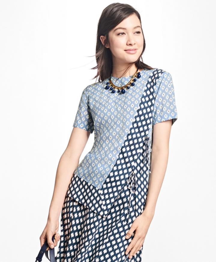 Brooks Brothers Women's Asymmetrical Ikat Top