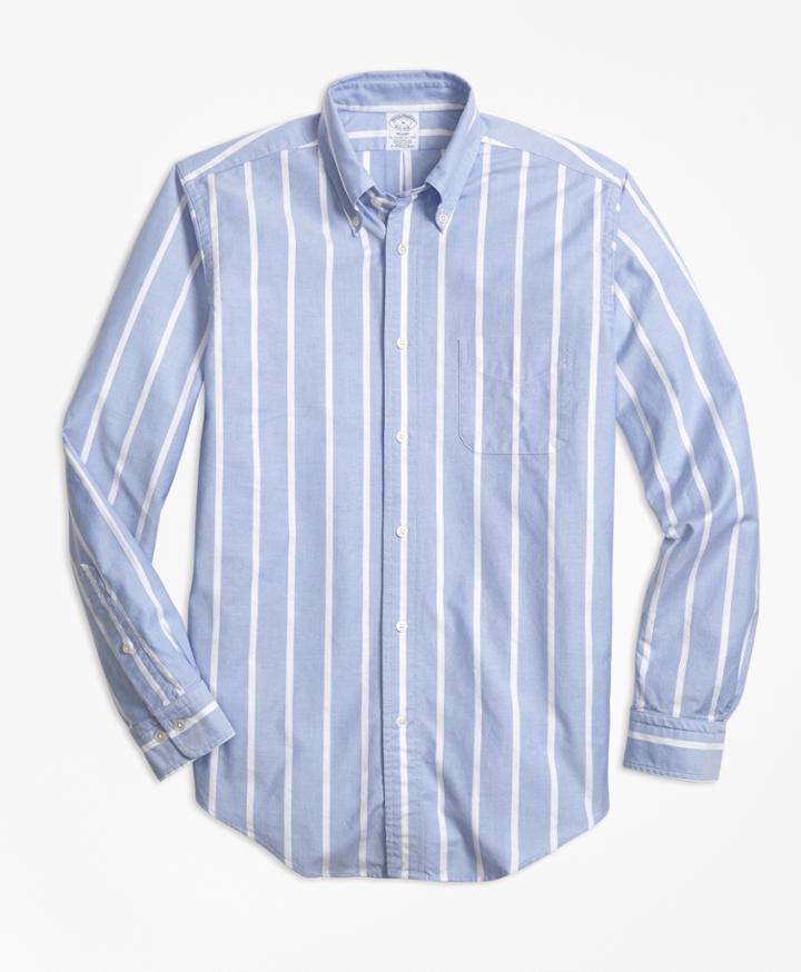Brooks Brothers Men's Regent Fit Oxford Wide Stripe Sport Shirt