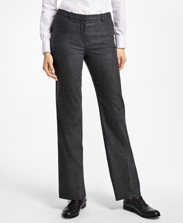 Brooks Brothers Women's Wool-blend Flannel Full-leg Trousers