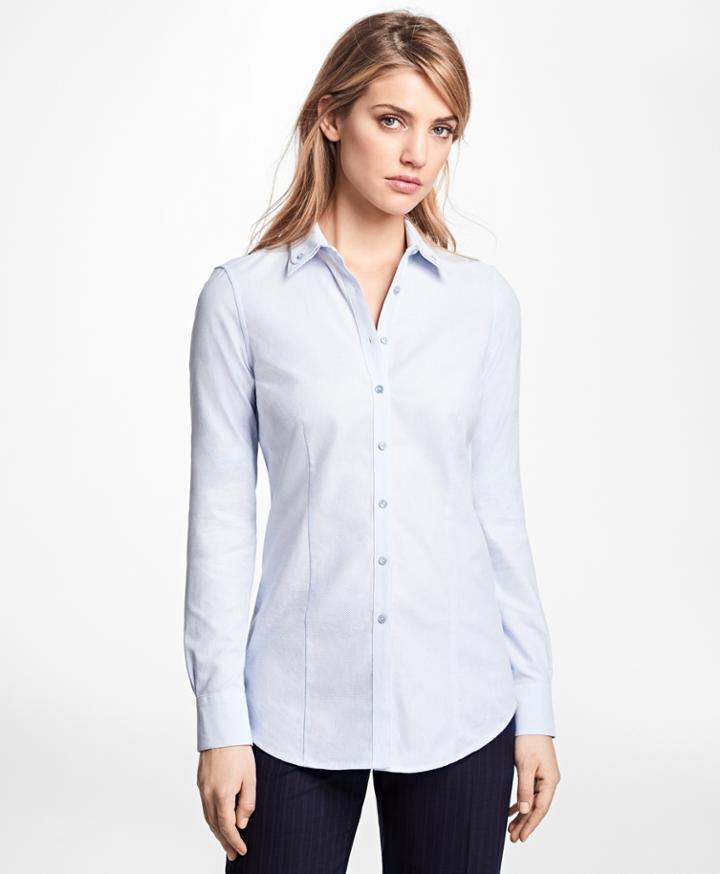 Brooks Brothers Women's Petite Tailored-fit Cotton Double-collar Shirt