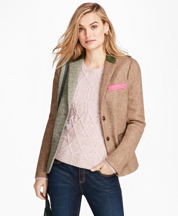 Brooks Brothers Women's Patchwork Wool Tweed Jacket
