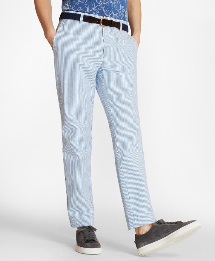 Brooks Brothers Men's Striped Cotton Seersucker Pants