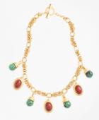 Brooks Brothers Women's Poppy Jasper Scarab Charm Necklace