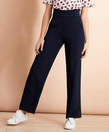Brooks Brothers Crepe High-rise Wide-leg Pants