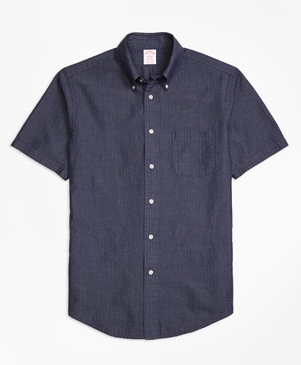 Brooks Brothers Madison Fit Seersucker Short-sleeve Sport Shirt