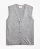 Brooks Brothers Men's Merino Wool V-neck Button Vest