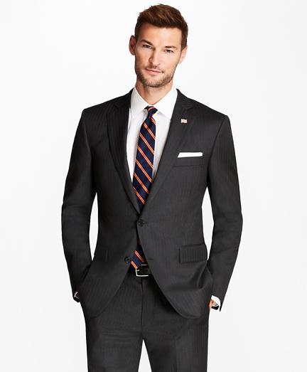 Brooks Brothers Regent Fit Grey Herringbone 1818 Suit