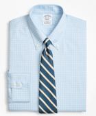 Brooks Brothers Stretch Regent Fitted Dress Shirt, Non-iron Royal Oxford Ground Check