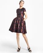 Brooks Brothers Floral Jacquard Fit-and-flare Dress