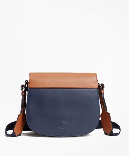 Brooks Brothers Color-block Leather Saddle Bag