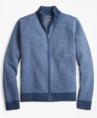 Brooks Brothers Men's Lambswool Herringbone Full-zip Sweater
