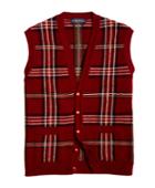 Brooks Brothers Men's Saxxon Wool Reserve Signature Tartan Button-front Vest