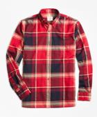 Brooks Brothers Men's Red Tartan Flannel Sport Shirt