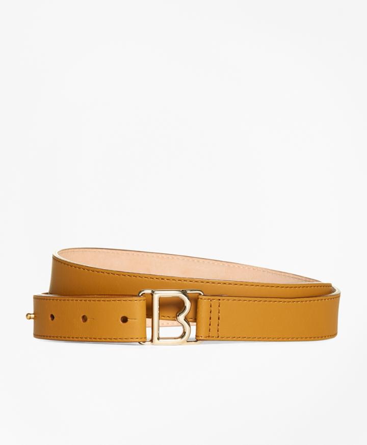 Brooks Brothers Women's 1 Skinny Leather B Buckle Belt