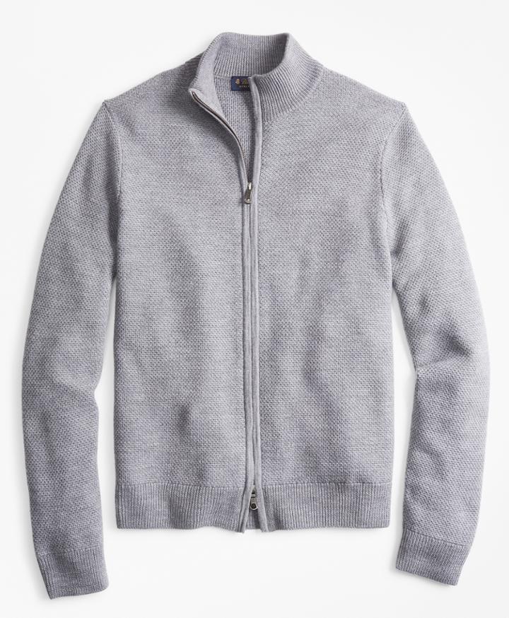 Brooks Brothers Men's Honeycomb Stitch Full-zip Cardigan