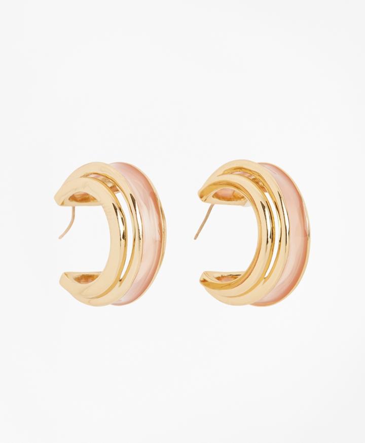 Brooks Brothers Women's Plique-a-jour Enamel Hoop Earrings